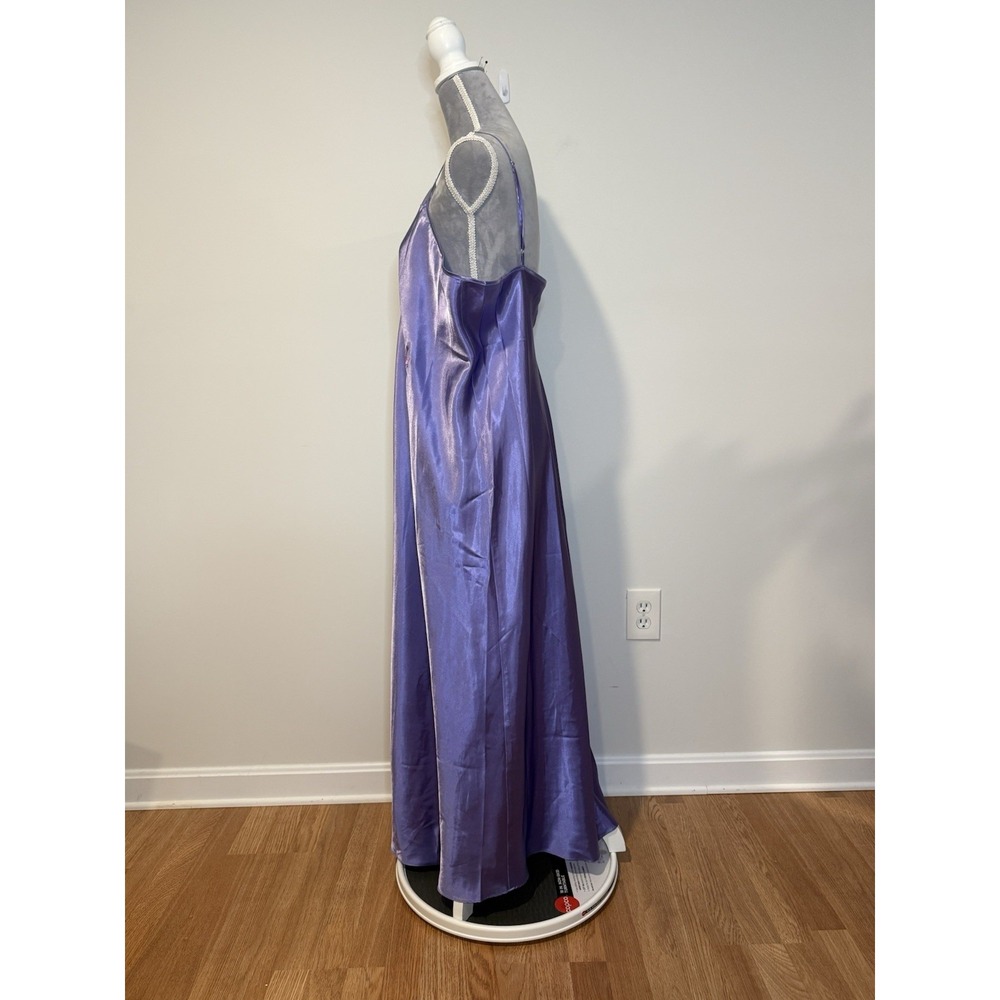 Vintage Roaman's Lavender Purple Floral Nightgown Sleep Satin Slip Dress 1X - Picture 4 of 11